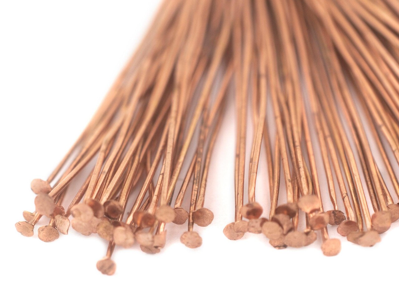 The Bead Chest Copper 21 Gauge 3 Inch Head Pins (Approx 100 pieces)